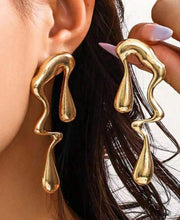 Load image into Gallery viewer, GOLD ASYMMETRICAL EARRINGS
